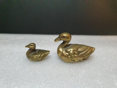 Vintage Messing Enten - 2 kleine Messing Enten - Ornamente Figuren
