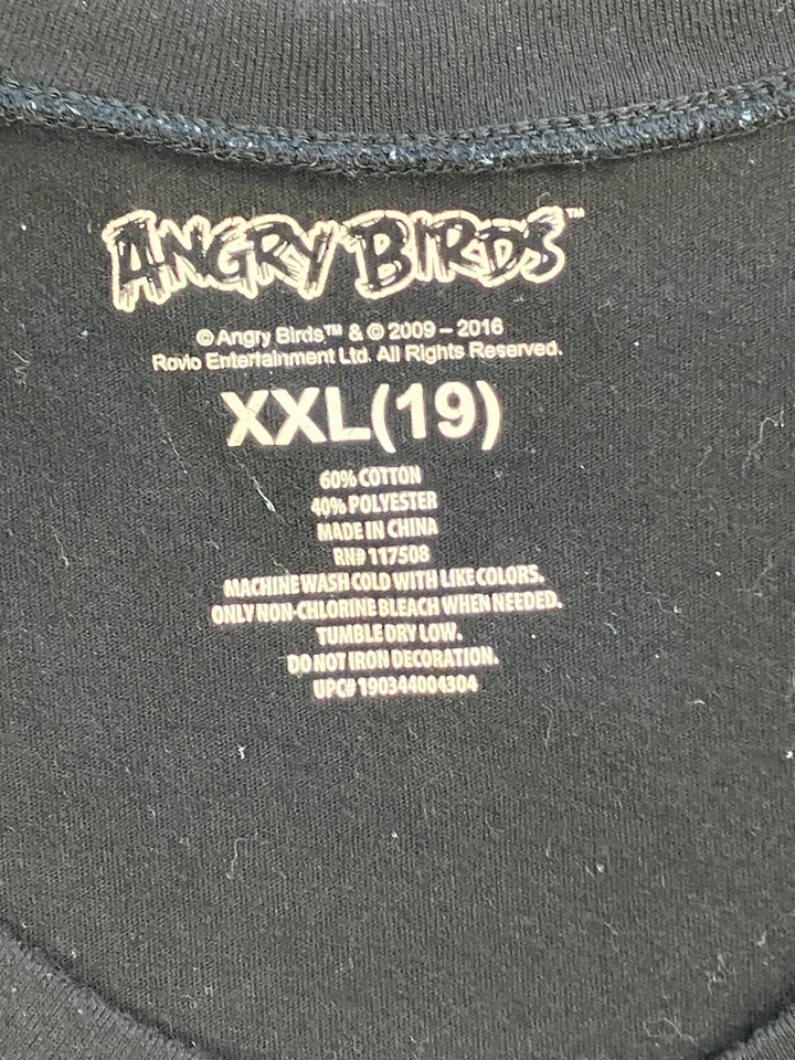 Angry Birds Juniors Size XXL (19)  Black and Red Bird T shirt - Image 3 of 4