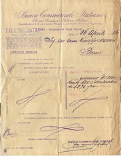 BANCA COMMERCIALE ITALIANA, ROMA 1928, VENDITA 100 AZIONI MONTECATINI   m