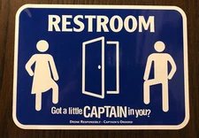 Captain Morgan Rum Men and Women  Bathroom Lavatory Decals Signs Free Shipping