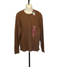Men's Members Mark Pullover 3 Button Thermal Henley Waffle Knit Size XL NWT
