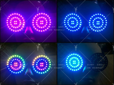 New USB 88 LED Multi Light REZZ DJ Glasses Bar Party Nightclub Music With Remote