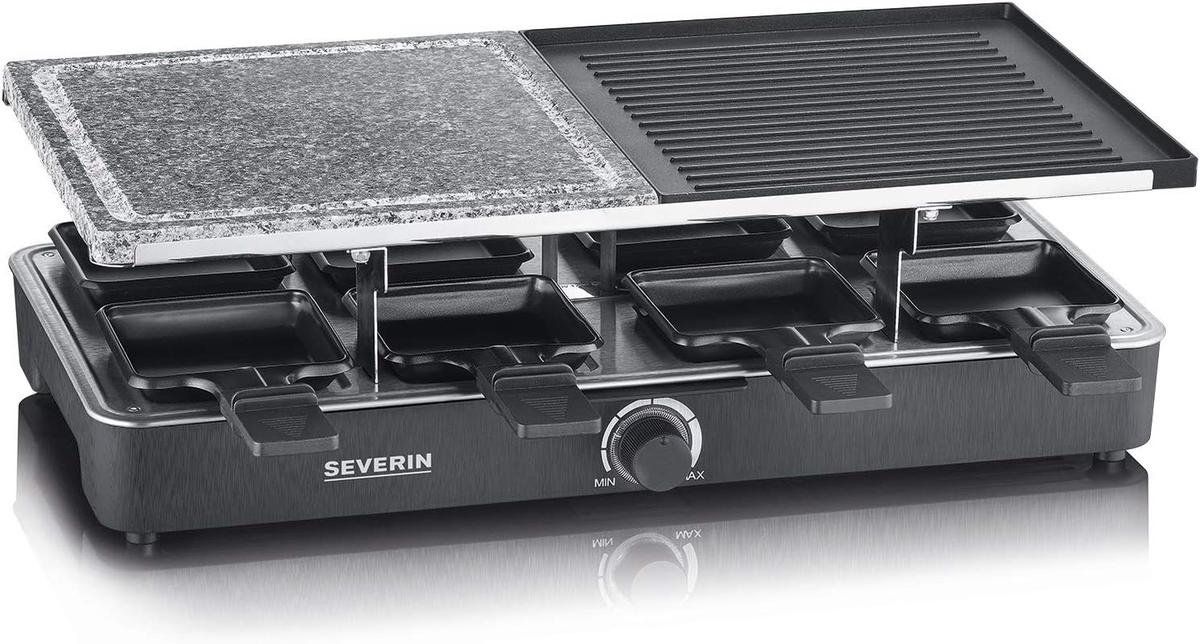 Grill Raclette SEVERIN RG 2371 Con Pietra Naturale - 1300W Per 8 Persone, Piastra Antiaderente - Foto 2