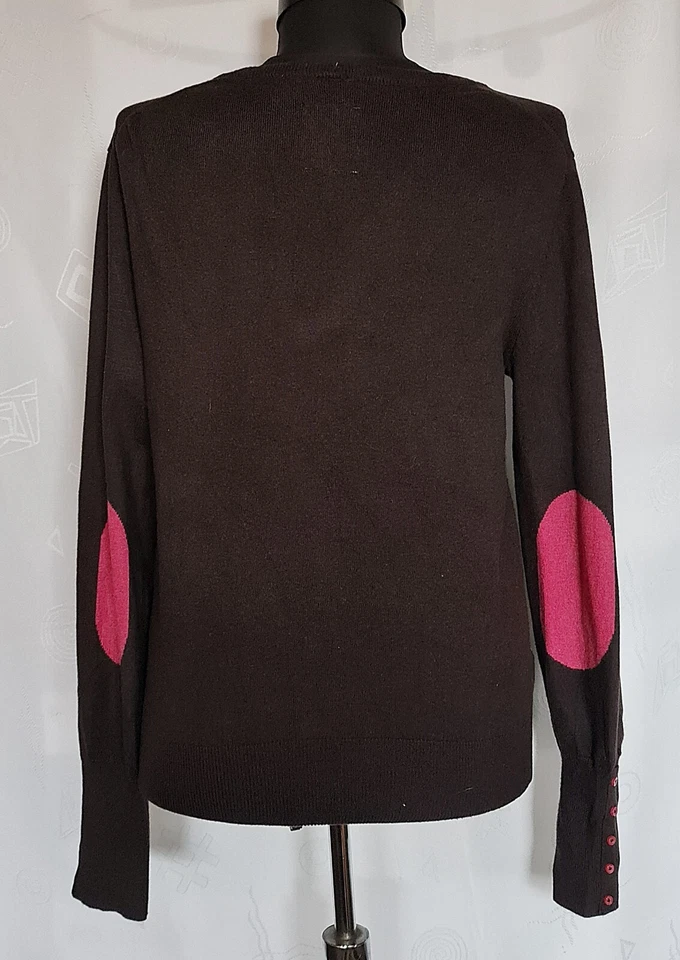 BLUSA VINTAGE GAASTRA PUNTO SÓLIDO MARRÓN ALGODÓN CACHEMIR MUJER TOP: EE. UU. 10/UE 38 Foto 3 de 4