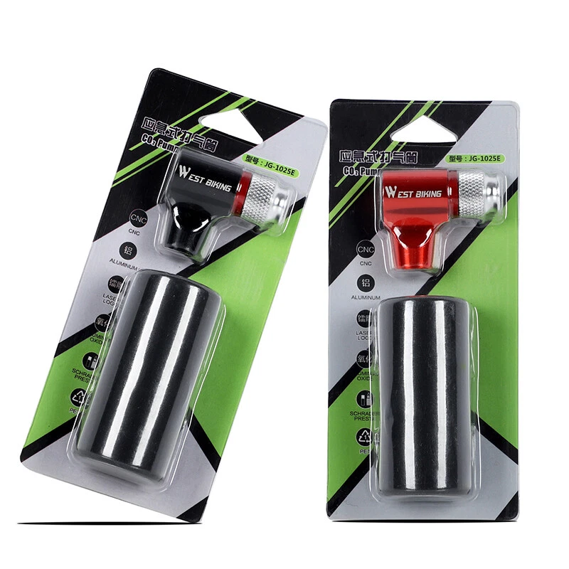 WEST BIKING Mini Bicycle Tire Tube Pump Ball Air CO2 Inflator Bike Cycling Pump - Image 4 of 4