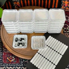 24 Pcs Press On Nail Storage Box in white, Acrylic Fake Nail Display Case w...