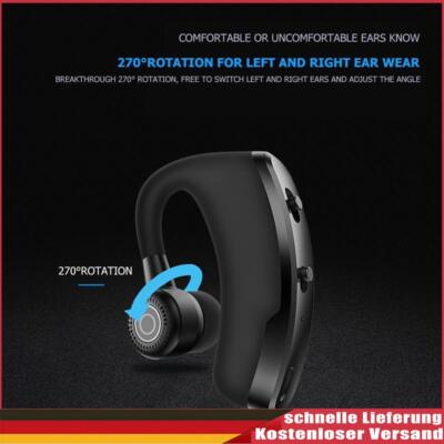 V9 Bluetooth Headset Wireless Hands Free Earphone with Mic for Driver Trucker *