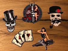 5x Skull Aufkleber Ass Rockabilly Tattoo Vintage Retro Tuning Rat Oldschool #438