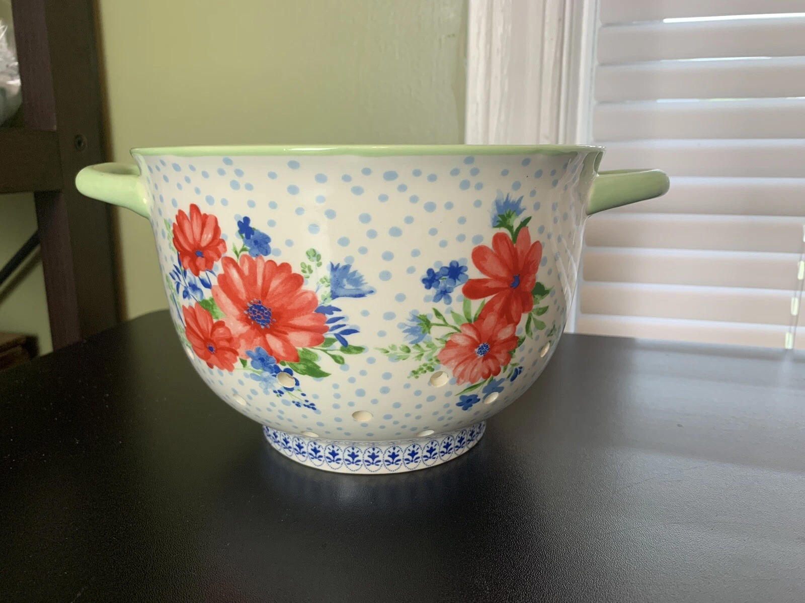 THE PIONEER WOMAN Flea Market Floral Ceramic Berry Colander/Strainer Cottagecore
