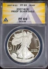 2007-W $1 Silver American Eagle PF 69 DCAM ANACS # 7668253 + Bonus