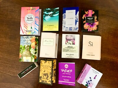LOT/12 WOMENS SUMMER FRAGRANCE PERFUME VIAL SAMPLES: NEST HERMES ARMANI GUERLAIN