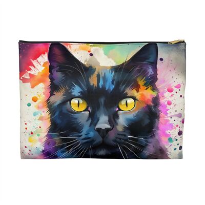 Accessory Pouch Cosmetic Bag Black Cat 703 watercolor splash L.Dumas