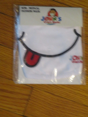 New Sealed In Plastic John's Crazy Socks Washable Non-Medical Fabric Face Mask