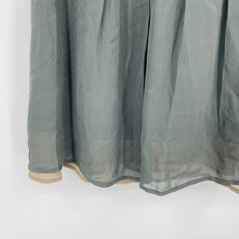 KENSIE 真丝豹吊带上衣灰色流动绑带内衬性感女式 S — 第 2/4 张图片