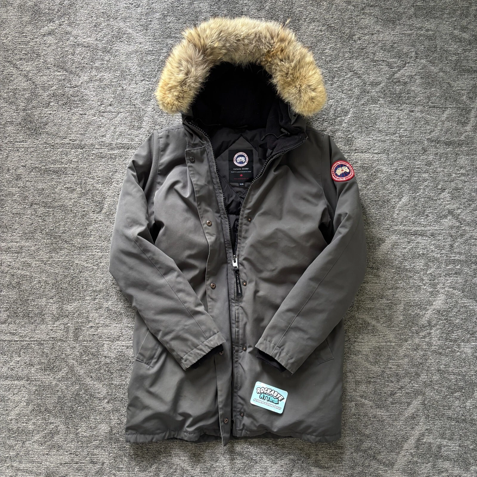 Canada Goose piumino parka invernale donna victoria grigio grafite taglia XL