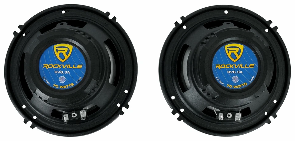 (4) Altavoces Rockville RV6.3A 6.5" 3 vías para automóvil 750 vatios/140 vatios RMS clasificación CEA Foto 4 de 4