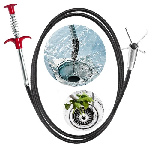 61 Inch Drain Snake Hair Drain Clog Remover Tool, Flexible Grabber Claw Pick ...