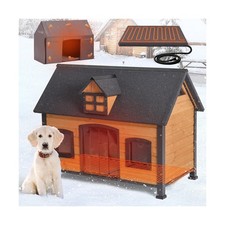 GUTINNEEN Heated Dog House for Large Dogs Outdoor Insulated Dog Kennel with H...