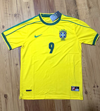 Nike Brazil National Team Ronaldo #9 Soccer Jersey Yellow Green Men’s L