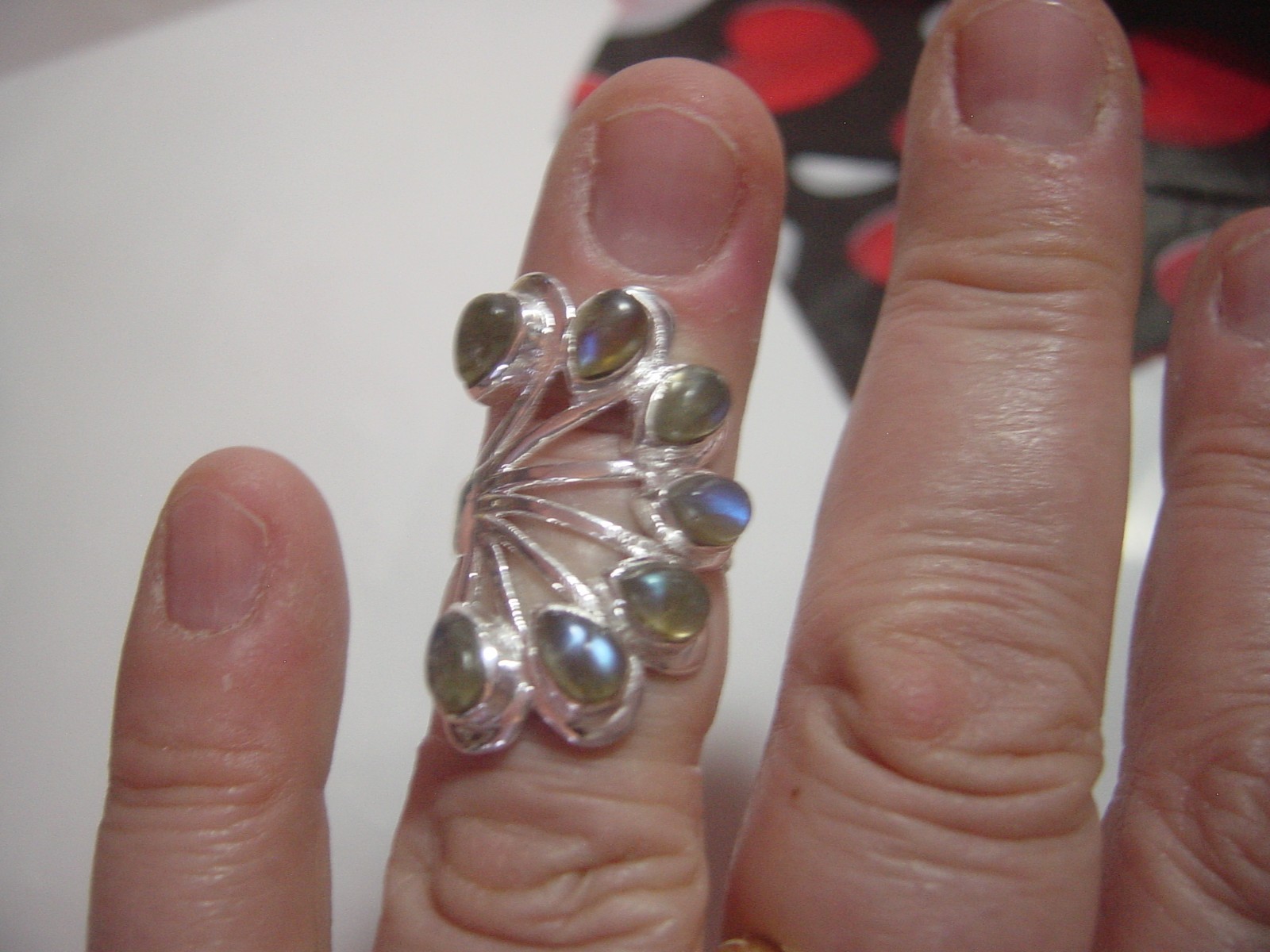 MASSIVE SOLID SILVER SUPERB GENUINE LABRADORITE L… - image 8