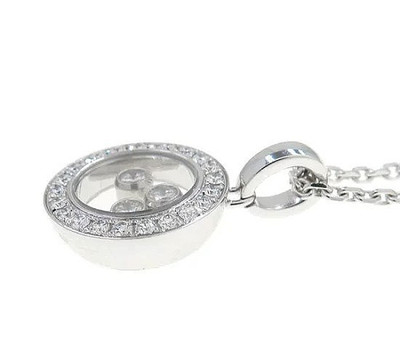 Chopard Happy Diamonds Icons 18k White Gold Pendant Necklace with Paper Box