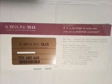 Mint Vintage Robinsons-May Store Charge Card With Introductory Letter Expired 