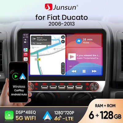 6+128GB DAB+ für Fiat Ducato Peugeot Boxer 2007-2024 Carplay Android Navi 4G BT