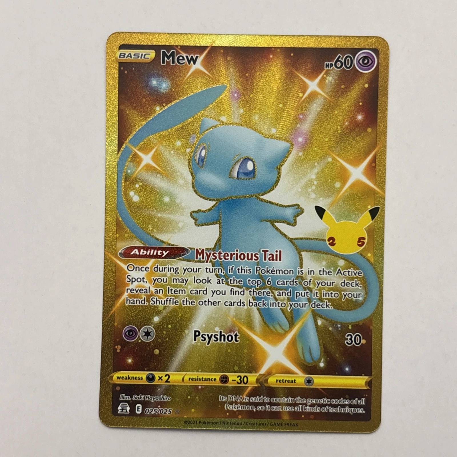 Pokemon TCG Celebrations Mew Gold Full Art Holo Card 25/25 Secret Rare