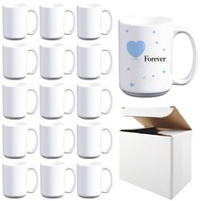 15 PACK 15 oz sublimation mugs with boxes round handle tazas para 15oz ounce ...