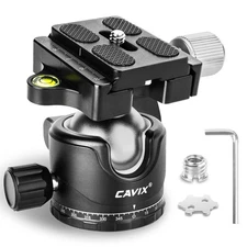 Ball Head, CAVIX 36mm Ball Head Mount Camera Tripod Head with 1/4" Arca Swiss