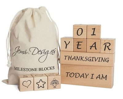 Baby Milestone Blocks - Photography Props - Letters, Numbers, Age Blocks with...