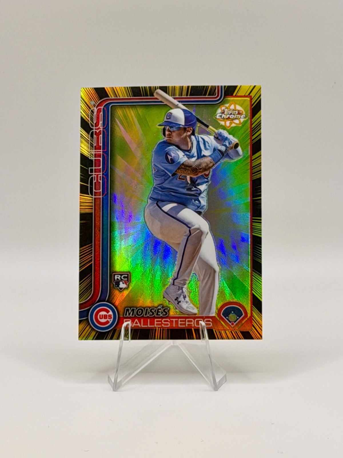 2025 Topps Chrome Update Moises Ballesteros RC Radiating Rookies SP #RR-39 Cubs