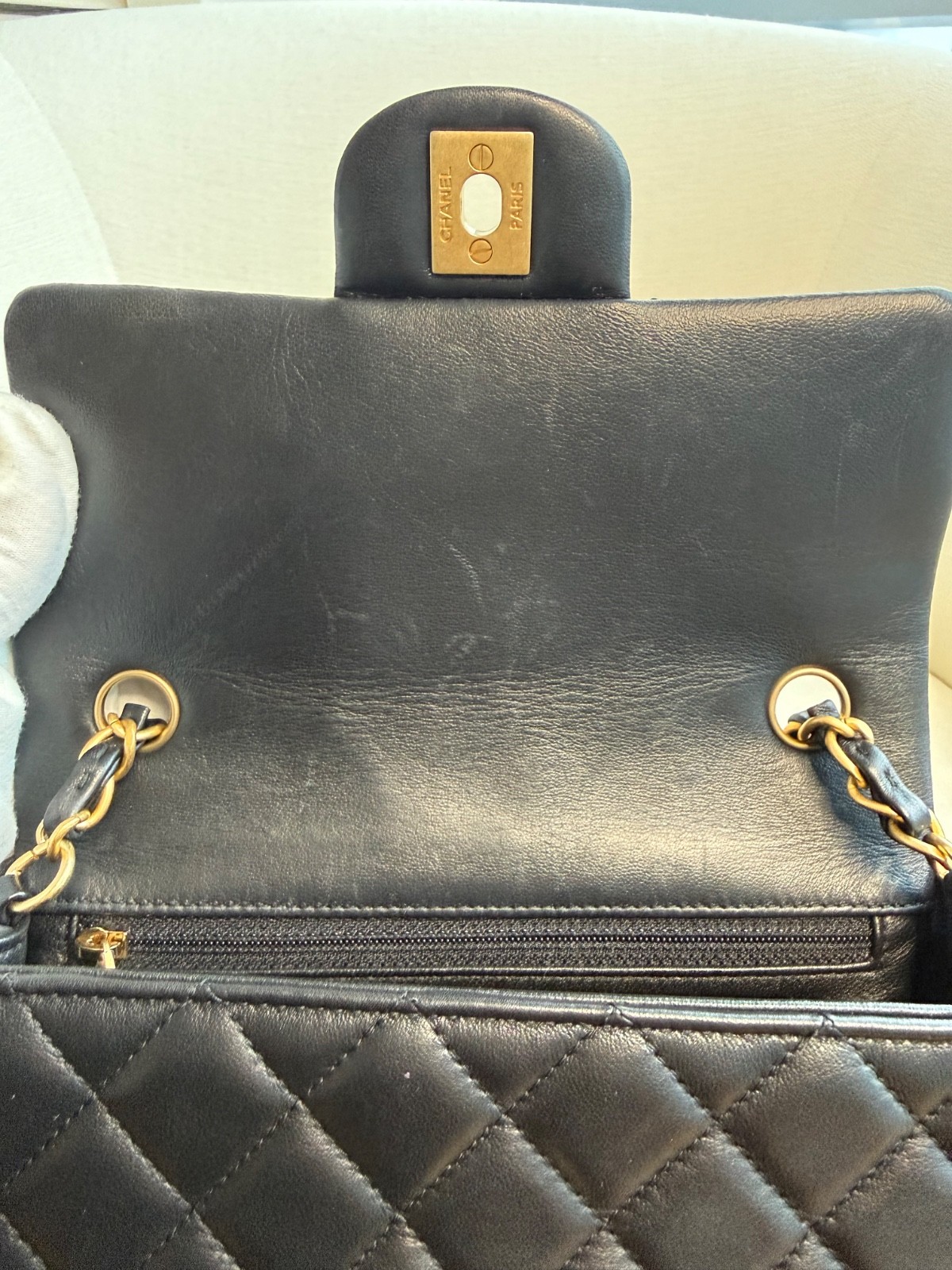 CHANEL Mini Rectangular Flap Bag Black Lambskin w… - image 5