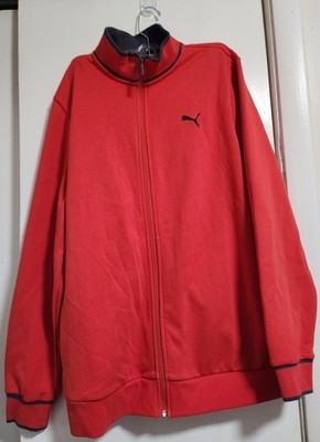 PUMA Men's Zip Track Athletic  Orange L