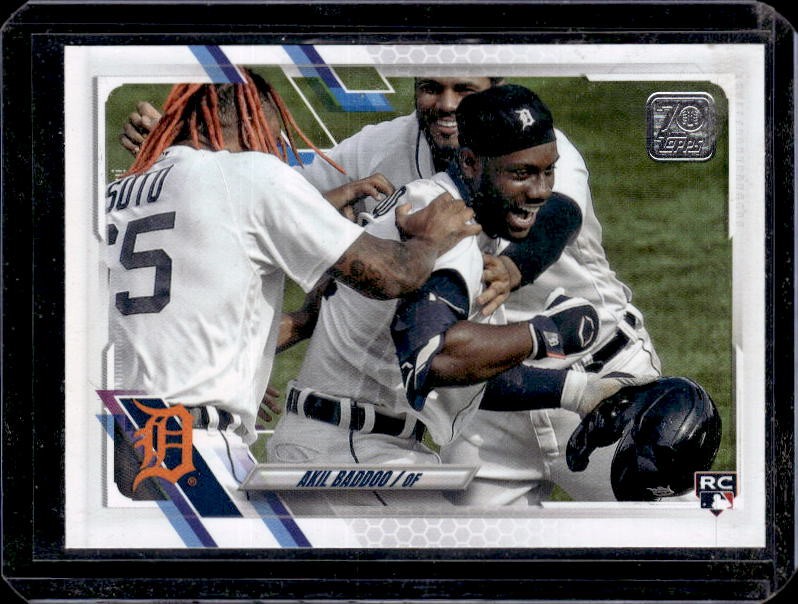 2021 Topps Update #US196b Akil Baddoo Horizontal Celebrating walk-off