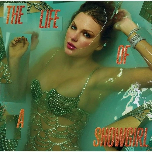 Taylor Swift The Life of A Showgirl Orange Glitter Vinyl LP Album New Sealed