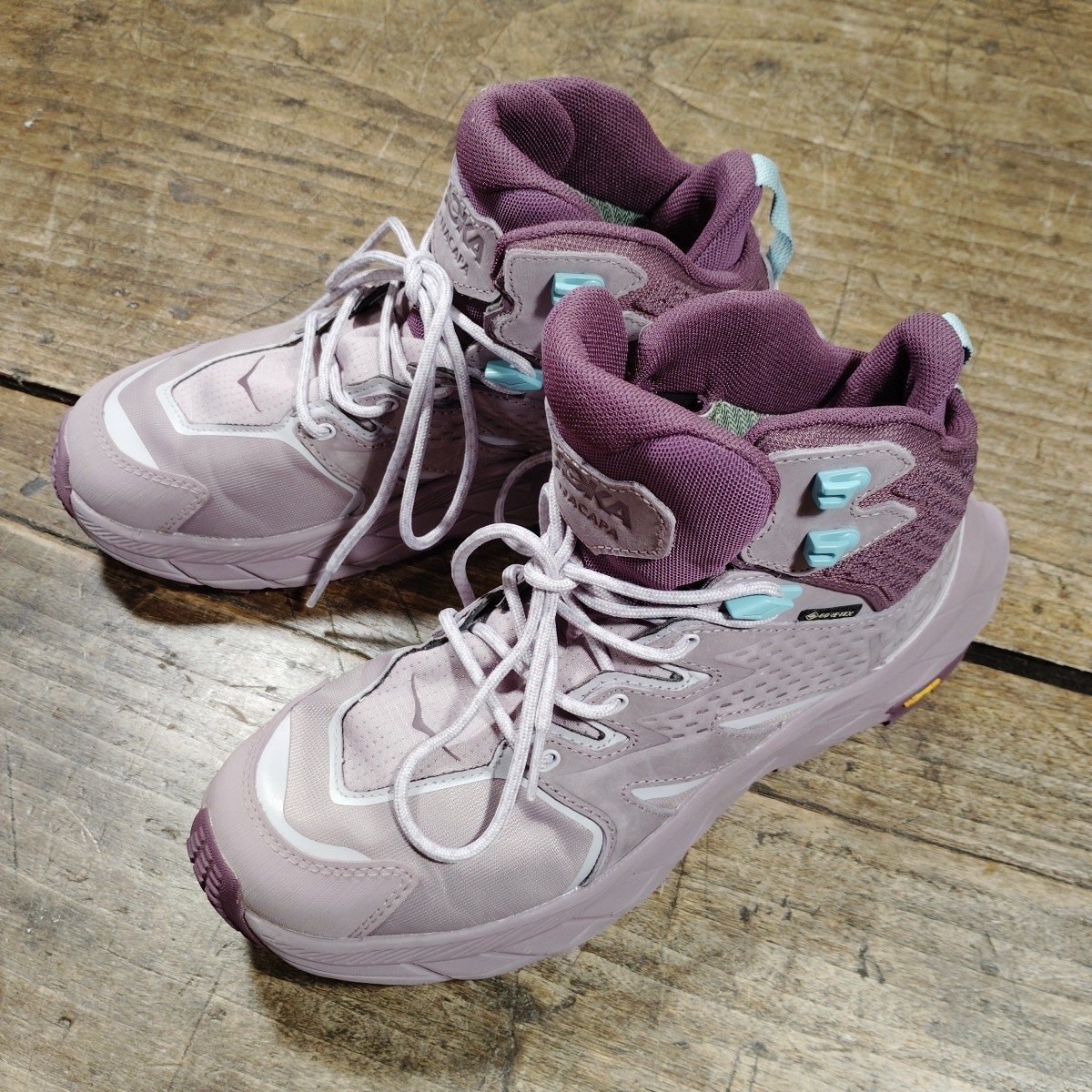 Hoka Womens 7.5 B Boots Sneakers Anacapa Mid GTX Elderberry Grape Lace Up Hiking thumbnail 2