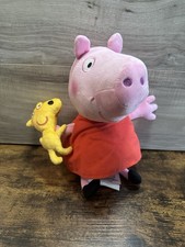 Juguete de peluche Peppa Pig con oso de peluche vestido rojo