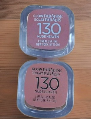 2 Pack L'Oreal Glow Paradise Balm-In-Lipstick 130 Nude Heaven