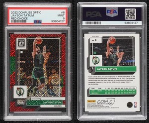 2022-23 Panini Donruss Optic Choice Red Prizm /88 Jayson Tatum #8 PSA 9 MINT