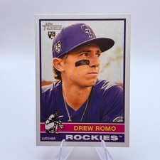 Drew Romo 2025 Topps Heritage #386 Rookie Colorado Rockies Card MLB Baseball . rookie card picture