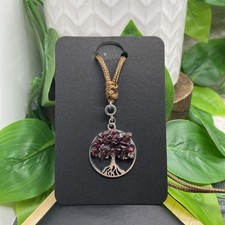 16-24  Cord Necklace  1.5  Stone Bead Tree Of Life Pendant Free Ship B8096