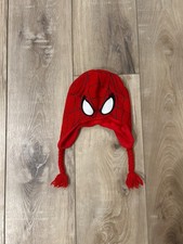 Youth Spider-Man Ear Flaps Tassels Beanie Winter Knit Hat Stocking Cap Boy Girl