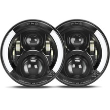 DOT Approved JK Halo Headlights H6024 7 inch led Headlights Round Halo Turn S...