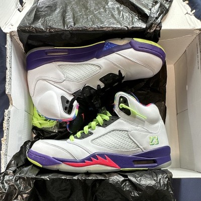 Jordan Air Jordan 5 Men's High Top Basketball Sneaker Leather White Purple