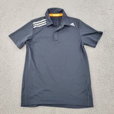 Adidas Climachill Polo Mens Small Gray Performance Logo Graphic Shirt