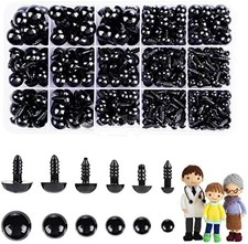 700 Pcs Black Plastic Crochet Safety Eyes with Washers