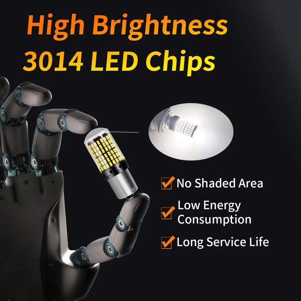 2x P21/5W LED CANBUS HP 2000lm 6000k BLANC 1157 144SMD 12V 20W 360° ANTI-ERREUR - Photo 3/4