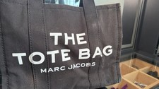 Marc Jacobs Black Tote Bag Logo Top Handles D...