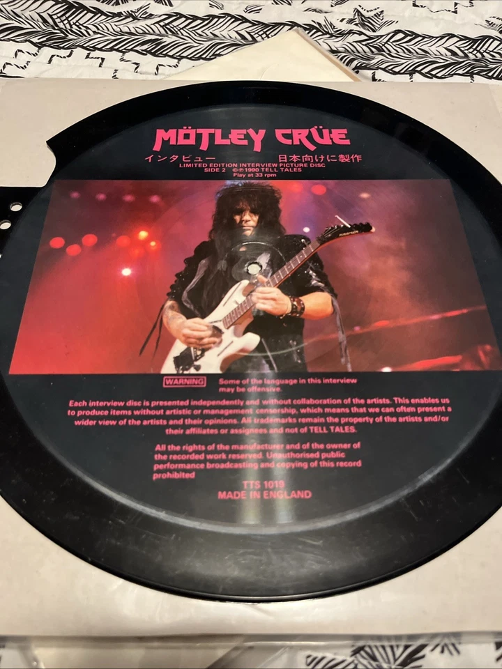 MOTLEY CRUE limited edition picture disc Tell Tale Records 1990 RARE VINTAGE!!!! Foto 4 de 4